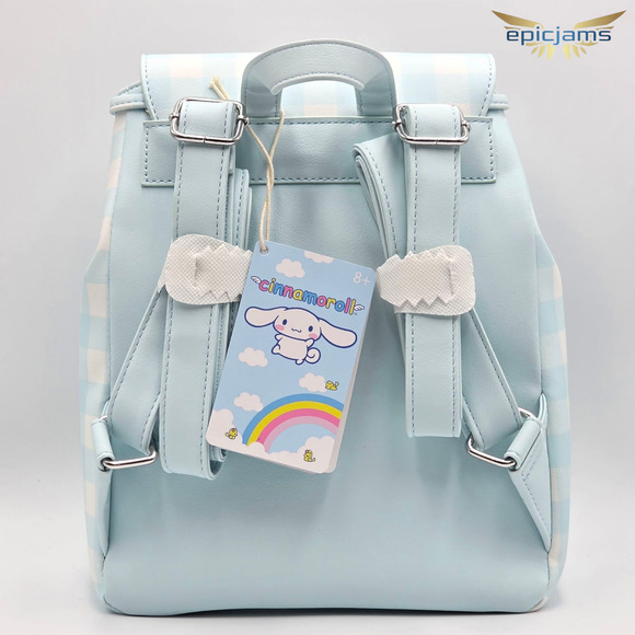 Loungefly Sanrio Cinnamoroll Daisy Gingham Blue Slouch Mini Backpack Bag New - Picture 4 of 6